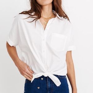 Madewell Short Sleeve Tie Front Shirt